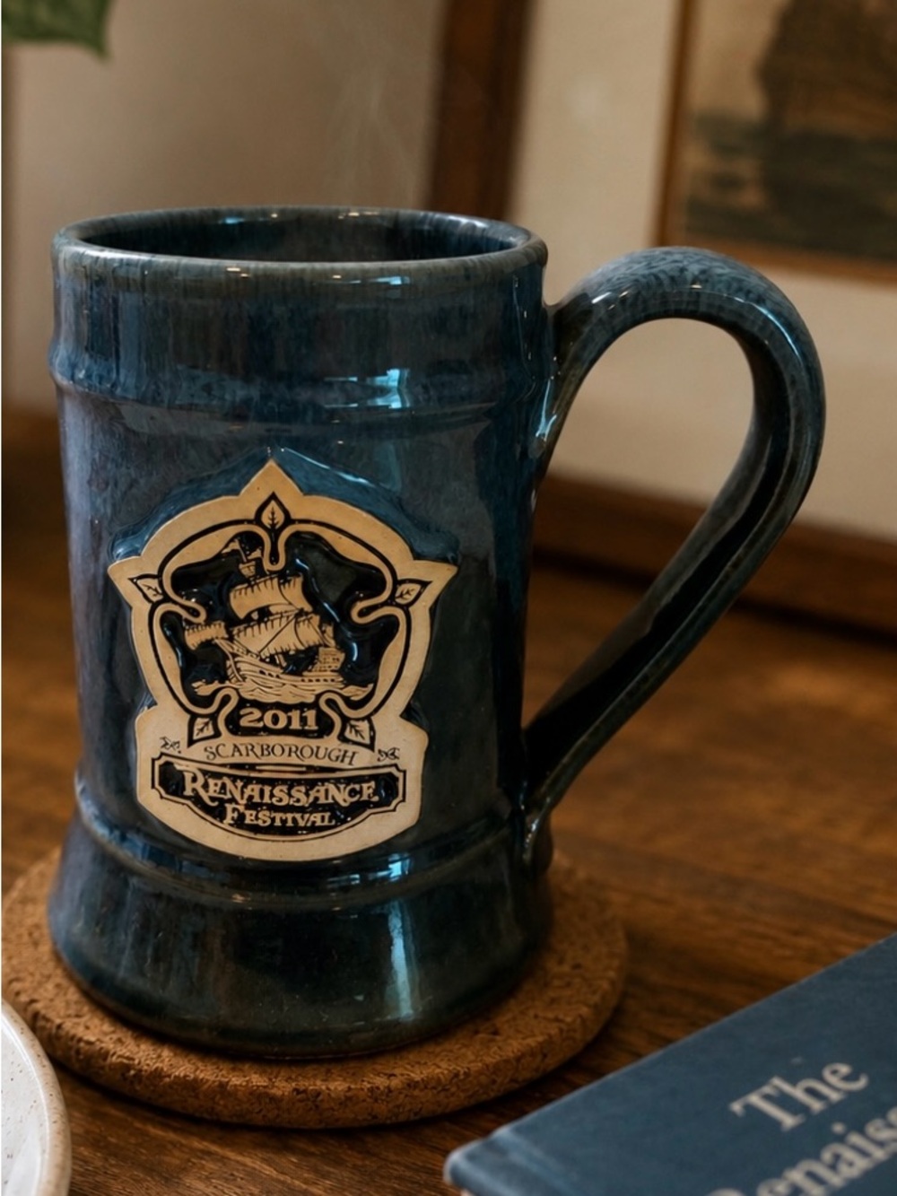 Scarborough Renaissance Festival 2011 Grey Fox Pottery Mug Stein Handmade